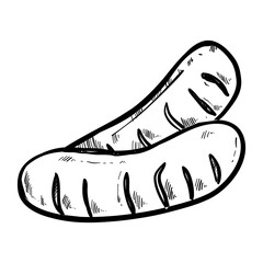 sausage handdrawn textured illustration 