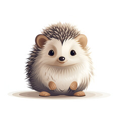 Hedgehog Vector Style Illustration Hedgehog Cartoon Style Logo White Background