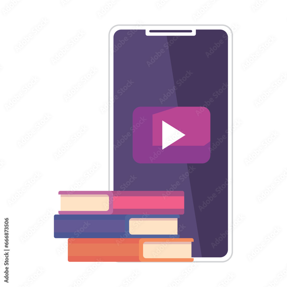 Sticker digital video online education by phone