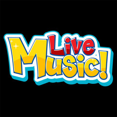 Live Music Font Logo Vector 