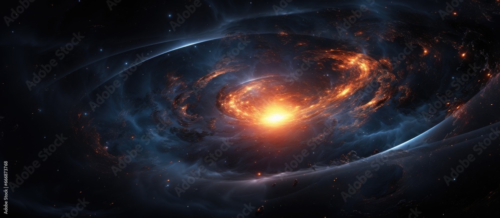 Wall mural Illustration of a Artificial Intelligence black hole galaxy in deep space