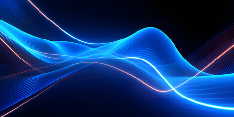 Neon light abstract background with future and wave concept.