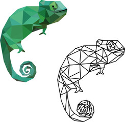  geometric green chameleon © Kate