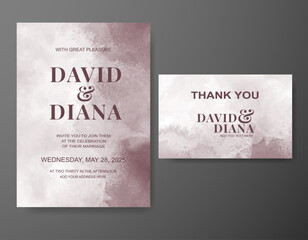 Wedding invitation with abstract watercolor background