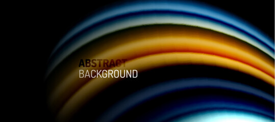 Rainbow color wave lines on black. Techno or business abstract background for posters, covers, banners, brochures, websites