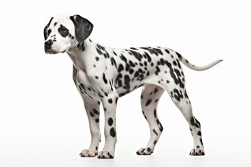 Energetic Dalmatian puppy with its playful spotted coat, a loyal family companion. Dotted charm is AI Generative.