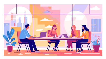 Concept vector illustration of business meeting.