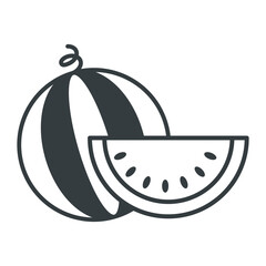 Watermelon icon vector sign and symbol on trendy design for design and print.