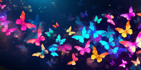 Fototapeta na wymiar Abstract butterflies background banner concept. Colourful. 