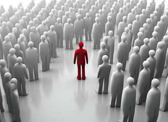 3d man standing around a group of people, concept of The leadership 