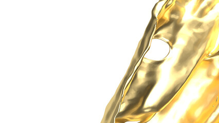 Fototapeta premium The Gold Splash png image for decor concept 3d rendering