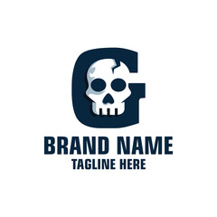Letter G Skull Logo Design Template Inspiration, Vector Illustration.
