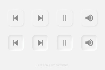 Video play button icon set. Start audio or video action media symbol for apps and websites.eps10 vector