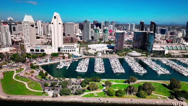 San Diego Convention Center with views of the harbor and the Rady Shell at Jacobs Park.