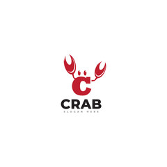 Crab logo vector. Sea food logo vector