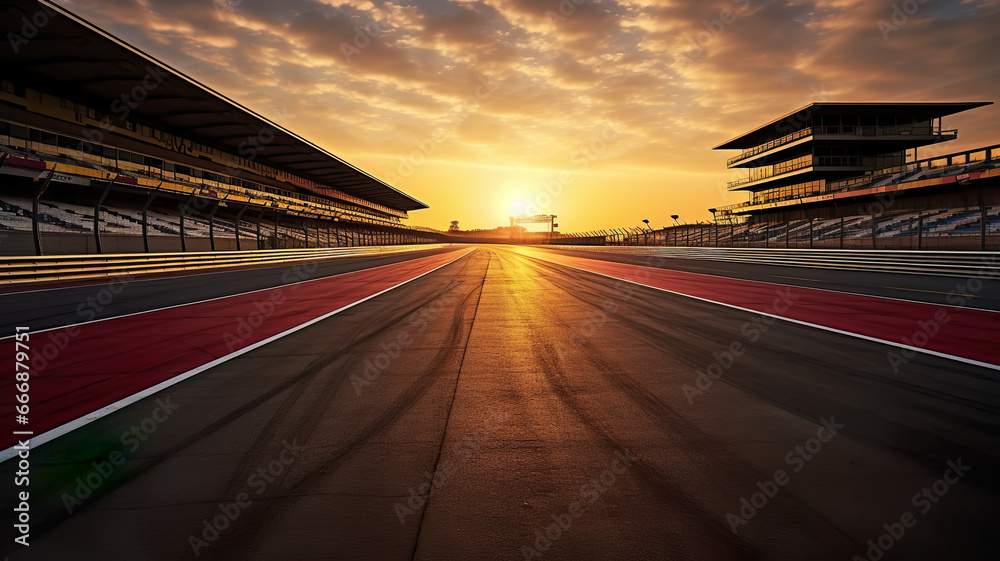 Wall mural sport motion blurred racetrack