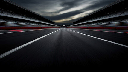 Sport motion blurred racetrack - obrazy, fototapety, plakaty