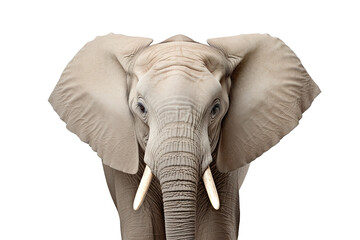 Fototapeta premium Close-up portrait of elephant white background isolated PNG