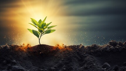 Symbolic image of a tree growing from a seed, representing growth and transformation in mental health