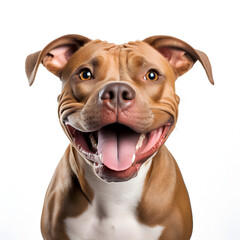 Happy Pitbull dog isolated on a white background 