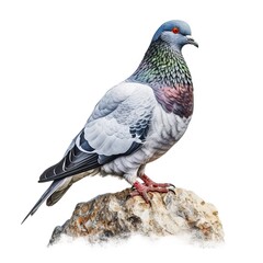 Naklejka premium pigeon isolated on white background