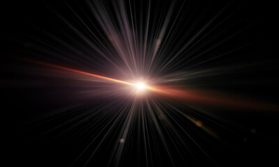 Obraz premium Beautiful light flares. Glowing streaks on dark background