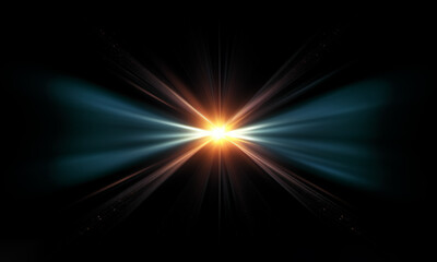 Beautiful light flares. Glowing streaks on dark background