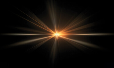 Beautiful light flares. Glowing streaks on dark background
