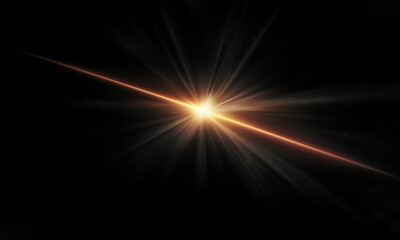 Beautiful light flares. Glowing streaks on dark background