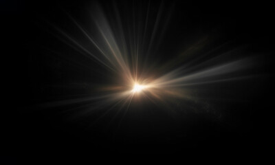 Fototapeta premium Beautiful light flares. Glowing streaks on dark background