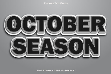 October Season Editable Text Effect 3d Emboss Style