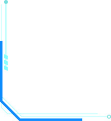 Futuristic Tech Corner Border Isolated Vector