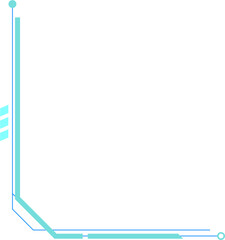 Futuristic Tech Corner Border Isolated Vector