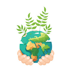 Earth day illustration Vector concepts for graphic and web design, business presentation, marketing and print material. International Mother Earth Day. Ecology and environmental protection.
