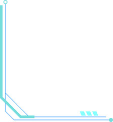 Futuristic Tech Corner Border Isolated Vector