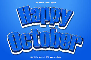 Happy October Editable Text Effect 3d Emboss