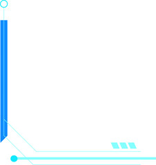 Futuristic Tech Corner Border Isolated Vector