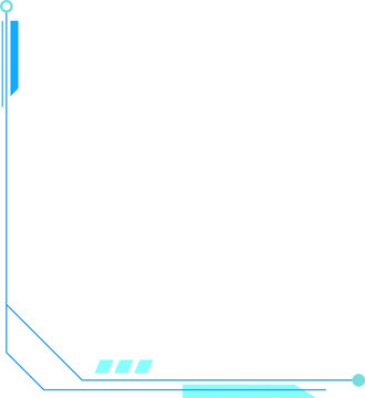 Futuristic Tech Corner Border Isolated Vector