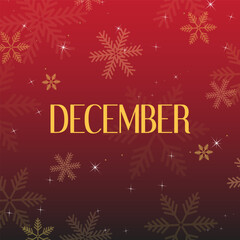 Fototapeta na wymiar hello december background illustration. it is suitable for card, banner, or poster