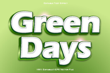 Green Days Editable Text Effect 3d Emboss Gradient Style