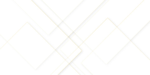 Abstract background with white and gray color technology layers,Abstract white square shape geometric line background.Vector abstract futuristic digital landscape with gold lines, white backgrund, - obrazy, fototapety, plakaty