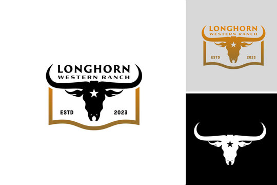 Longhorn Western Ranch Logo is a design asset that depicts a logo inspired by the Western theme