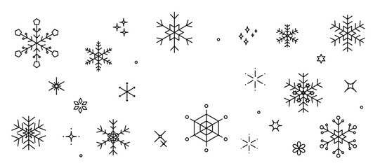 シンプルな雪の結晶のフレームイラスト　壁紙　背景イラスト　ベクター素材　snow crystal　snowflake - obrazy, fototapety, plakaty