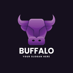 Buffalo head gradient logo vector icon illustration