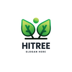Tree gradient logo vector icon illustration