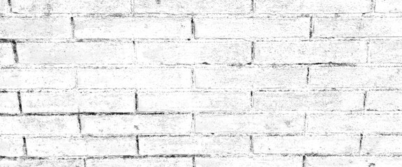 Vector brick wall template on a transparent background, abstract grunge brick wall texture, black and white brick wall background.
