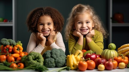 Young children trying different fruits and vegetables