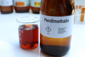 Pendimethalin in glass, Herbicides are used to manage wasteland or control weeds in agriculture