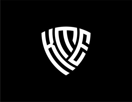 KME creative letter shield logo design vector icon illustration	
