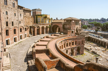 View of Trajan Market, city of Rome